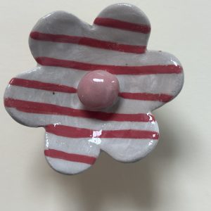 Bienentränke rot schmal gestreift, rosa Mitte